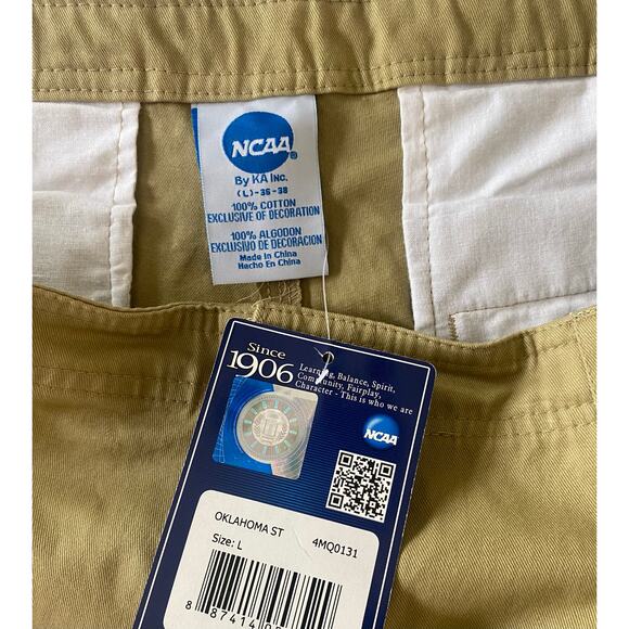 Oklahoma State Cowboys Khaki Shorts W/Embroidered Logo Men’s Size 36” Waist NWT - Picture 6 of 7